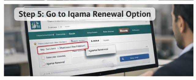 Go to Iqama Renewal Option