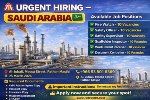 Urgent Hiring in Saudi Arabia 2026 – Multiple Vacancies in Oil & Gas Sector